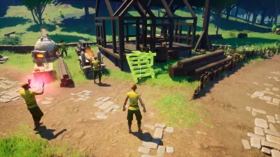 Players gathered in a self-built village hub that the standard edition unlocks